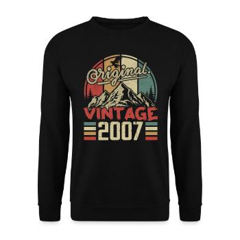 Vintage 2007 Retro Geburtstagsgeschenk geboren im Jahr 2007 - Unisex Pullover - Schwarz - Vorne - Alina (178cm) & Michal (187cm)