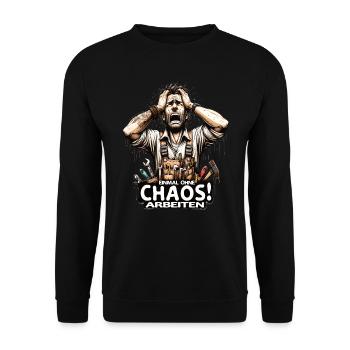 Artisans Travailler sans chaos pour une fois - Sweat-shirt Unisexe - noir - Devant - Alina (178cm) & Michal (187cm)