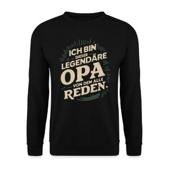 Légendaire grand-père rétro dictant Design - Sweat-shirt Unisexe - noir - Devant - Alina (178cm) & Michal (187cm)