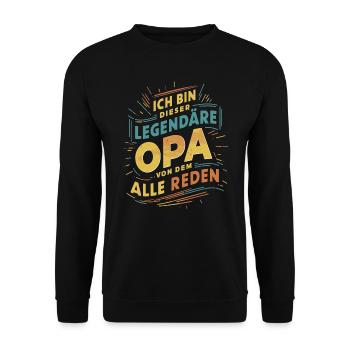 Légendaire grand-père rétro dictant Design - Sweat-shirt Unisexe - noir - Devant - Alina (178cm) & Michal (187cm)