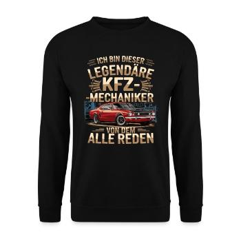 Ich Bin Dieser Legendäre KFZ-Mechaniker - Unisex Pullover - Schwarz - Vorne - Alina (178cm) & Michal (187cm)