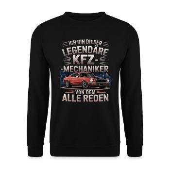 Ich Bin Dieser Legendäre KFZ-Mechaniker - Unisex Pullover - Schwarz - Vorne - Alina (178cm) & Michal (187cm)