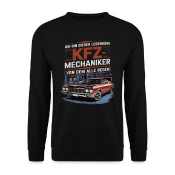 Ich Bin Dieser Legendäre KFZ-Mechaniker - Unisex Pullover - Schwarz - Vorne - Alina (178cm) & Michal (187cm)