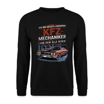 Ich Bin Dieser Legendäre KFZ-Mechaniker - Unisex Pullover - Schwarz - Vorne - Alina (178cm) & Michal (187cm)
