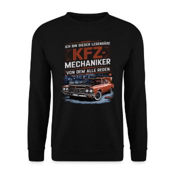 Ich Bin Dieser Legendäre KFZ-Mechaniker - Unisex Pullover - Schwarz - Vorne - Alina (178cm) & Michal (187cm)