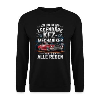 Ich Bin Dieser Legendäre KFZ-Mechaniker - Unisex Pullover - Schwarz - Vorne - Alina (178cm) & Michal (187cm)