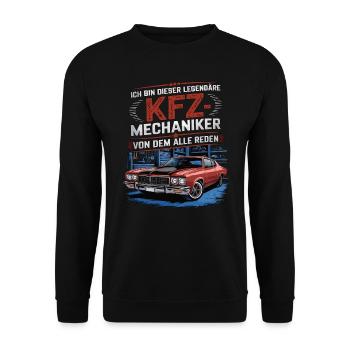 Ich Bin Dieser Legendäre KFZ-Mechaniker - Unisex Pullover - Schwarz - Vorne - Alina (178cm) & Michal (187cm)