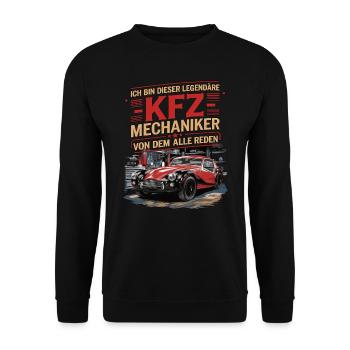 Ich Bin Dieser Legendäre KFZ-Mechaniker - Unisex Pullover - Schwarz - Vorne - Alina (178cm) & Michal (187cm)
