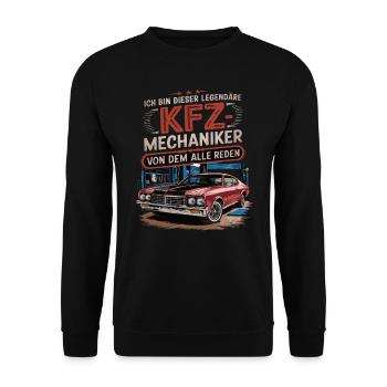 Ich Bin Dieser Legendäre KFZ-Mechaniker - Unisex Pullover - Schwarz - Vorne - Alina (178cm) & Michal (187cm)