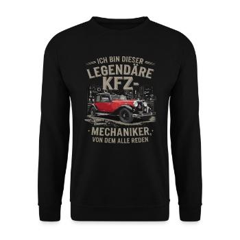 Ich Bin Dieser Legendäre KFZ-Mechaniker - Unisex Pullover - Schwarz - Vorne - Alina (178cm) & Michal (187cm)