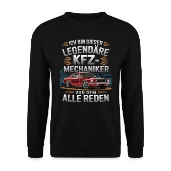 Ich Bin Dieser Legendäre KFZ-Mechaniker - Unisex Pullover - Schwarz - Vorne - Alina (178cm) & Michal (187cm)