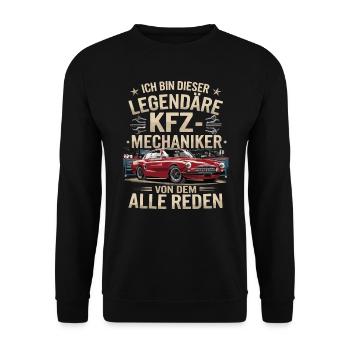 Ich Bin Dieser Legendäre KFZ-Mechaniker - Unisex Pullover - Schwarz - Vorne - Alina (178cm) & Michal (187cm)