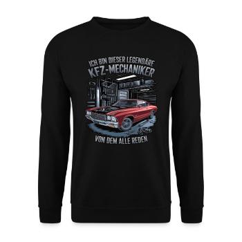 Ich Bin Dieser Legendäre KFZ-Mechaniker - Unisex Pullover - Schwarz - Vorne - Alina (178cm) & Michal (187cm)
