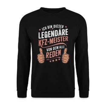 Ich Bin Dieser Legendäre KFZ-Meister - Unisex Pullover - Schwarz - Vorne - Alina (178cm) & Michal (187cm)