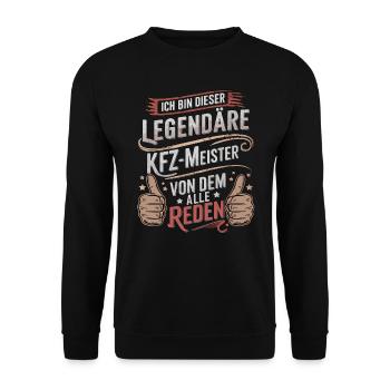 Ich Bin Dieser Legendäre KFZ-Meister - Unisex Pullover - Schwarz - Vorne - Alina (178cm) & Michal (187cm)
