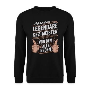 Ich Bin Dieser Legendäre KFZ-Meister - Unisex Pullover - Schwarz - Vorne - Alina (178cm) & Michal (187cm)