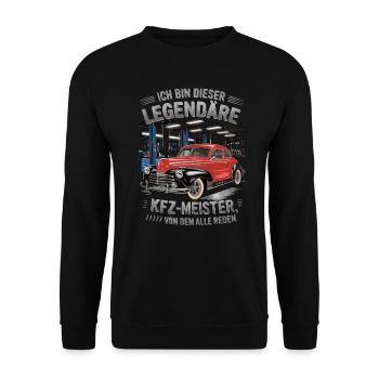 Ich Bin Dieser Legendäre KFZ-Meister - Unisex Pullover - Schwarz - Vorne - Alina (178cm) & Michal (187cm)