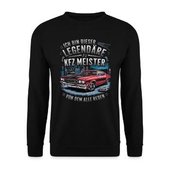 Ich Bin Dieser Legendäre KFZ-Meister - Unisex Pullover - Schwarz - Vorne - Alina (178cm) & Michal (187cm)
