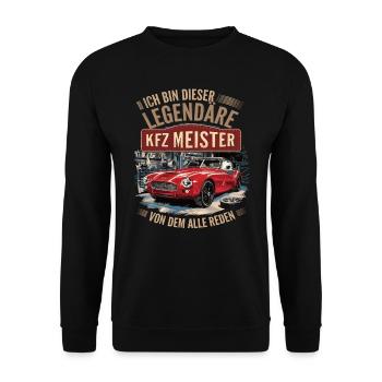 Ich Bin Dieser Legendäre KFZ-Meister - Unisex Pullover - Schwarz - Vorne - Alina (178cm) & Michal (187cm)
