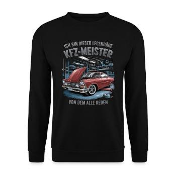 Ich Bin Dieser Legendäre KFZ-Meister - Unisex Pullover - Schwarz - Vorne - Alina (178cm) & Michal (187cm)
