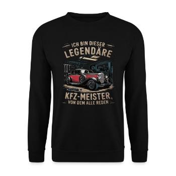Ich Bin Dieser Legendäre KFZ-Meister - Unisex Pullover - Schwarz - Vorne - Alina (178cm) & Michal (187cm)