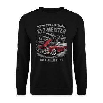 Ich Bin Dieser Legendäre KFZ-Meister - Unisex Pullover - Schwarz - Vorne - Alina (178cm) & Michal (187cm)