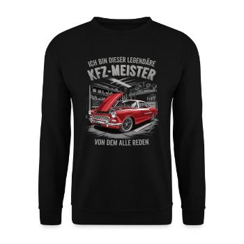 Ich Bin Dieser Legendäre KFZ-Meister - Unisex Pullover - Schwarz - Vorne - Alina (178cm) & Michal (187cm)