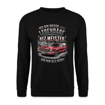 Ich Bin Dieser Legendäre KFZ-Meister - Unisex Pullover - Schwarz - Vorne - Alina (178cm) & Michal (187cm)