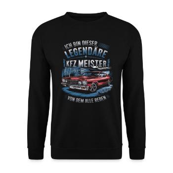 Ich Bin Dieser Legendäre KFZ-Meister - Unisex Pullover - Schwarz - Vorne - Alina (178cm) & Michal (187cm)