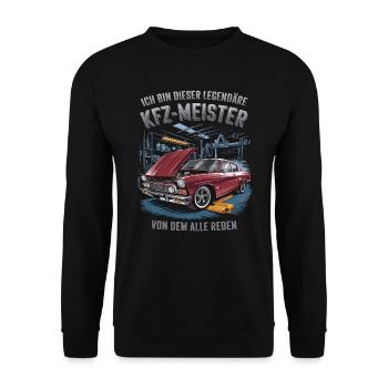 Ich Bin Dieser Legendäre KFZ-Meister - Unisex Pullover - Schwarz - Vorne - Alina (178cm) & Michal (187cm)