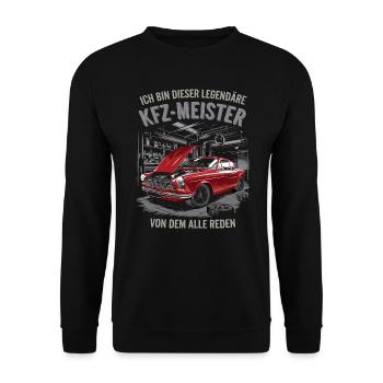 Ich Bin Dieser Legendäre KFZ-Meister - Unisex Pullover - Schwarz - Vorne - Alina (178cm) & Michal (187cm)