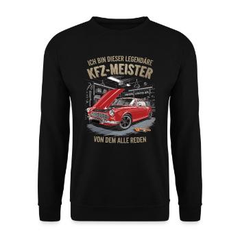 Ich Bin Dieser Legendäre KFZ-Meister - Unisex Pullover - Schwarz - Vorne - Alina (178cm) & Michal (187cm)