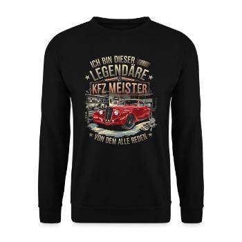 Ich Bin Dieser Legendäre KFZ-Meister - Unisex Pullover - Schwarz - Vorne - Alina (178cm) & Michal (187cm)