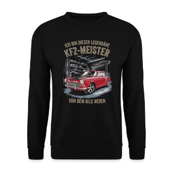 Ich Bin Dieser Legendäre KFZ-Meister - Unisex Pullover - Schwarz - Vorne - Alina (178cm) & Michal (187cm)