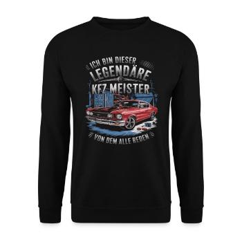 Ich Bin Dieser Legendäre KFZ-Meister - Unisex Pullover - Schwarz - Vorne - Alina (178cm) & Michal (187cm)