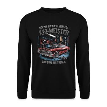 Ich Bin Dieser Legendäre KFZ-Meister - Unisex Pullover - Schwarz - Vorne - Alina (178cm) & Michal (187cm)