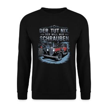 Il ne fait rien, il veut juste baiser - classique - Sweat-shirt Unisexe - noir - Devant - Alina (178cm) & Michal (187cm)