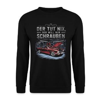 Il ne fait rien, il veut juste baiser - classique - Sweat-shirt Unisexe - noir - Devant - Alina (178cm) & Michal (187cm)