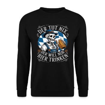 Der Tut Nix, Der Will Nur Bier Trinken - Unisex Pullover - Schwarz - Vorne - Alina (178cm) & Michal (187cm)
