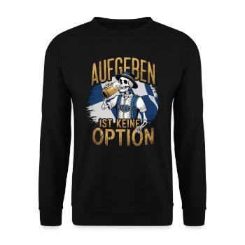 Giving up is not an option Beer October - Unisex Sweatshirt - black - Front - Alina (178cm) & Michal (187cm)