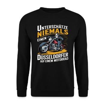 Never underestimate a Dusseldorf resident on a - Unisex Sweatshirt - black - Front - Alina (178cm) & Michal (187cm)