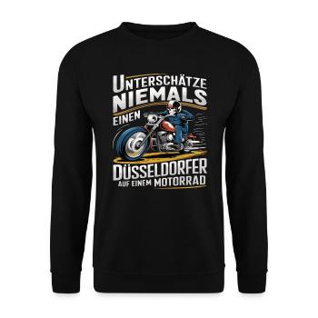 Never underestimate a Dusseldorf resident on a - Unisex Sweatshirt - black - Front - Alina (178cm) & Michal (187cm)