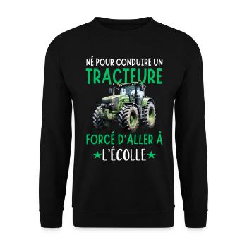 Traktor Kind Jungen Bauer Bauer - Unisex Pullover - Schwarz - Vorne - Alina (178cm) & Michal (187cm)