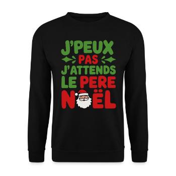 J'peux pas j'attends le Père Noël - Sweat-shirt Unisexe - noir - Devant - Alina (178cm) & Michal (187cm)