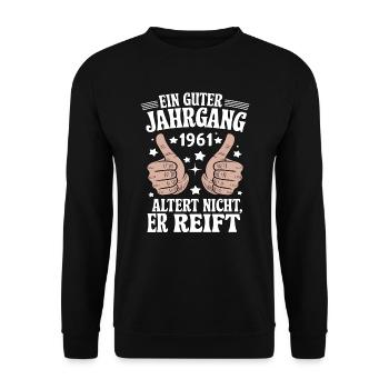 A good vintage 1961 birthday - Unisex Sweatshirt - black - Front - Alina (178cm) & Michal (187cm)