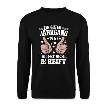 A good vintage 1963 birthday - Unisex Sweatshirt - black - Front - Alina (178cm) & Michal (187cm)