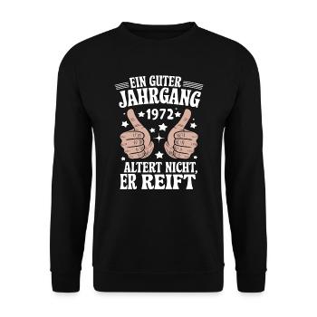 A good vintage 1972 birthday - Unisex Sweatshirt - black - Front - Alina (178cm) & Michal (187cm)