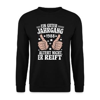 A good vintage 1988 birthday - Unisex Sweatshirt - black - Front - Alina (178cm) & Michal (187cm)