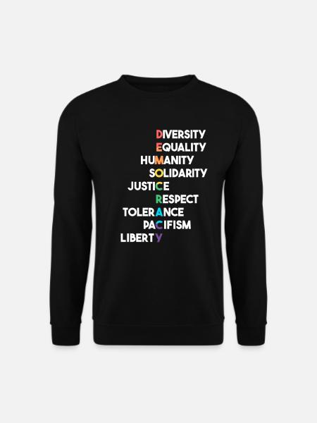 Demokratie Begriffe Respekt, Toleranz - Unisex Pullover - Schwarz