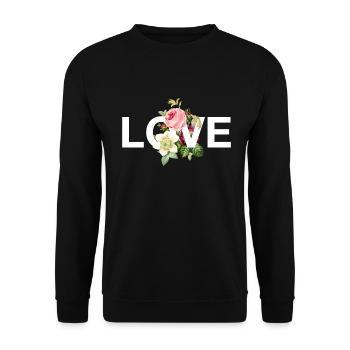 Liebe - Unisex Pullover - Schwarz - Vorne - Alina (178cm) & Michal (187cm)